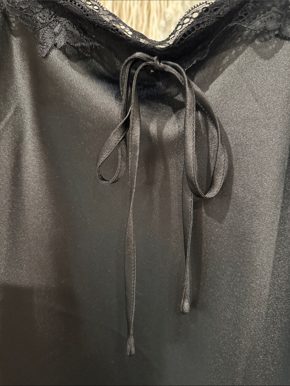 Le Lis Black Satin & Lace Slip Dress - Picture 2 of 7